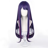 80cm Long Straight Purple Pink Mixed Oshi no Ko Anime Ai Hoshino Wig Synthetic Cosplay Costume Wig With One Ponytail CS-525