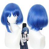 35cm Short Blue Bobo Bocchi The Rock Anime Yamada Ryo Wig Cosplay Synthetic Heat Resistant Hair Wig CS-517D