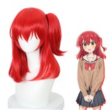 45cm Medium Long Red Bocchi The Rock Anime Kita Ikuyo Wig Cosplay Synthetic Anime Hair Wig With One Ponytail CS-517C