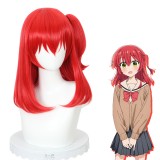 45cm Medium Long Red Bocchi The Rock Anime Kita Ikuyo Wig Cosplay Synthetic Anime Hair Wig With One Ponytail CS-517C