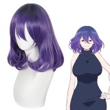 35cm Short Curly Purple Vermeil in Gold Anime Vermeil Bobo Wig Synthetic Halloween Cosplay Wigs CS-523A