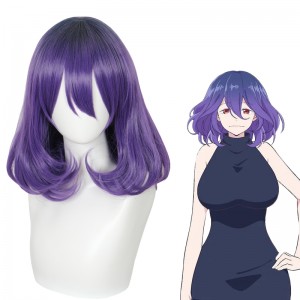 35cm Short Curly Purple Vermeil in Gold Anime Vermeil Bobo Wig Synthetic Halloween Cosplay Wigs CS-523A