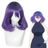 35cm Short Curly Purple Vermeil in Gold Anime Vermeil Bobo Wig Synthetic Halloween Cosplay Wigs CS-523A