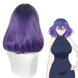 35cm Short Curly Purple Vermeil in Gold Anime Vermeil Bobo Wig Synthetic Halloween Cosplay Wigs CS-523A