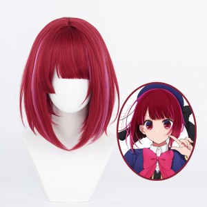 38cm Short Red&Purple Bobo Oshi no Ko Anime Arima Kana Wig Cosplay Synthetic Halloween Party Wig CS-525E