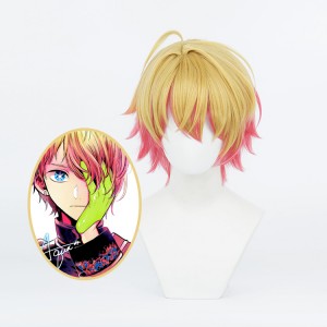 35cm Short Blonde&Rose Mixed Oshi no Ko Anime Hoshino Akuamarin Wig Cosplay Synthetic Halloween Party Wig CS-525D