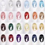 High Quality 40cm Medium Long MSN Bob Wig Cosplay Multi Colors Peluca Synthetic Anime Cosplay Heat Resistant Hair Wigs CC007