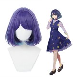 35cm Short Blue Mixed Oshi no Ko Kurokawa Akane Wig Cosplay Synthetic Anime Bob Hair Wigs CS-525F