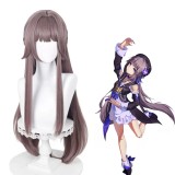 85cm Long Straight Taro Mixed Honkai Star Rail Herta Wig Cosplay Synthetic Anime Hallow Party Wigs CS-526C