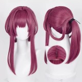 45cm Long Straight Dark Rose Honkai Star Rail Game Kafka Cosplay Wig Synthetic Anime Halloween Party Wig CS-526F