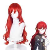 70cm Long Red Curly Honkai Star Rail Game Himeko Wig Cosplay Synthetic Anime Halloween Party Hair Wig CS-526D