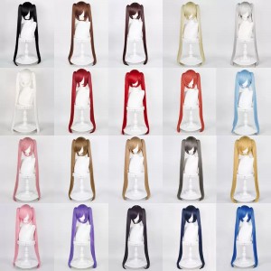 90cm Long Straight Multi Colors MSN Ponytail Peluca Vocaloid Miku Cosplay Wig Synthetic Anime Halloween Party Wig CC008