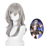 45cm Medium Long Gray Honkai Star Rail Game Trailblazer Wig Cosplay Synthetic Anime Halloween Party Wig CS-526GH