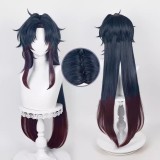 100cm Long Straight Dark Red&Blue Mixed Honkai Star Rail Blade Wig Synthetic Anime Cosplay Costume Wigs CS-526M