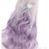 60cm Long Curly Purple Dyed Cosplay Wig Synthetic Anime Halloween Party Heat Resistant Hair Lolita Wig For Girls CS-853A
