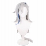 110cm Long Silver&Blue Mixed Genshin Impact Neuvillette Wig Cosplay Synthetic Anime Halloween Hair Wigs CS-666A