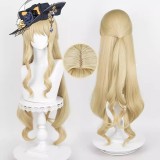 95cm Long Curly Light Golden Genshin Impact Navia Wig Cosplay Synthetic Anime Hair Wigs CS-555T