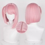 40cm Short Pink Genshin Impact Charlotte Wig Synthetic Anime Cosplay Costume Wigs For Party CS-555V