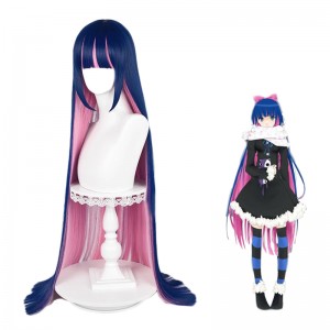 100cm Long Straight Blue&Pink Mixed Stocking Anarchy Wig Synthetic Anime Cosplay Wig CS-531B