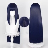 80cm Long Straight Dark Blue Naruto Anime Hyuga Hinata Wig Synthetic Halloween Party Cosplay Wigs CS-621A