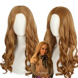 60cm Long Brown Curly Megan Movie Anime M3GAN Wig Synthetic Halloween Party Cosplay Wigs CS-533A