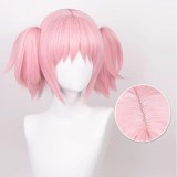 35cm Short Puella Magi Madoka Magica Kaname Madoka Wig Pink Anime Cosplay Wigs+2Ponytails CS-078A