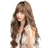 65cm Long Wave Light Brown Wig Cosplay Synthetic Anime Halloween Party Lolita Fashion Hair Wigs CS-886A