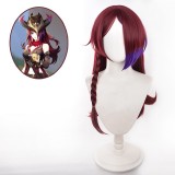 65cm Long Dark Red&Purple Mixed Genshin Impact Chasca Wig Synthetic Anime Cosplay Hair Wigs CS-666J