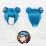30cm Short Blue&Pink Mixed League of Legends LOL Arcane2 Jinx Wig Synthetic Cosplay Wig With 2Ponytails CS-493H