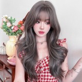 70cm Long Natural Curly Gray Synthetic Wig Halloween Party Anime Cosplay Lolita Fashion Hair Wig CS-890A