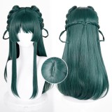 65cm Long Dark Green the Apothecary Diarles Maomao Wig Synthetic Anime Cosplay Lolita Wig With Two Braids CS-532E