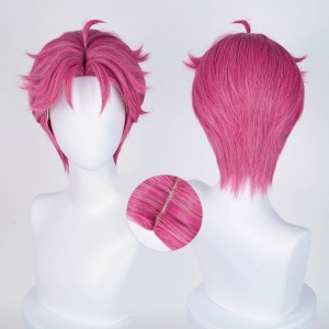 35cm Short Rose Mixed KPOP Demon Hunters Abby Wig Synthetic Anime Halloween Party Cosplay Hair Wig CS-639F