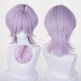 45cm Medium Long Light Violet KPOP Demon Hunters Mystery Wig Cosplay Synthetic Anime Halloween Party Hair Wig CS-639E