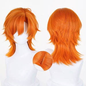 35cm Short Orange Zootopia 2 Anime Nick Foxy Wig Stnthetic Halloween Party Hair Wigs CS-278GH