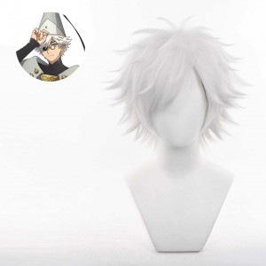 30cm Short White Qifrey Wig Cosplay Witch Hat Atelier Anime Synthetic Halloween Party Heat Resistant Hair Wig CS-644B