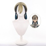 40cm Medium Long Flaxen&Black Gachiakuta Zanka Nijiku Wig Cosplay Synthetic Anime Hair Wig CS-640B