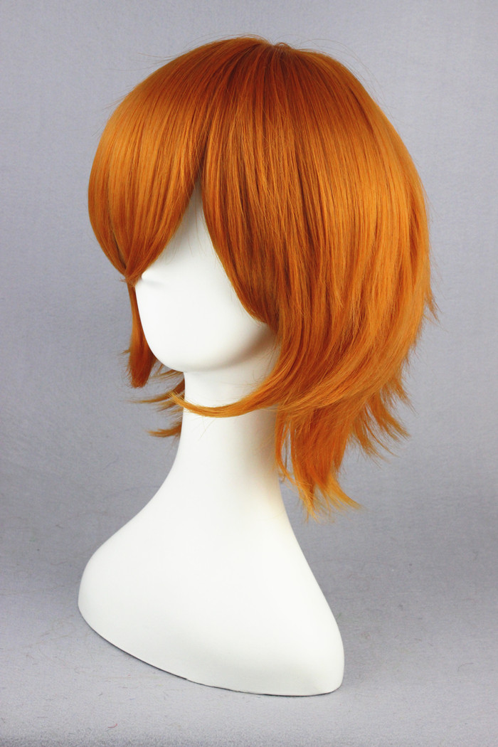 Color Rovino 35cm Short Axis powers Rovino·Vargas Synthetic Hair Orange Anime ...