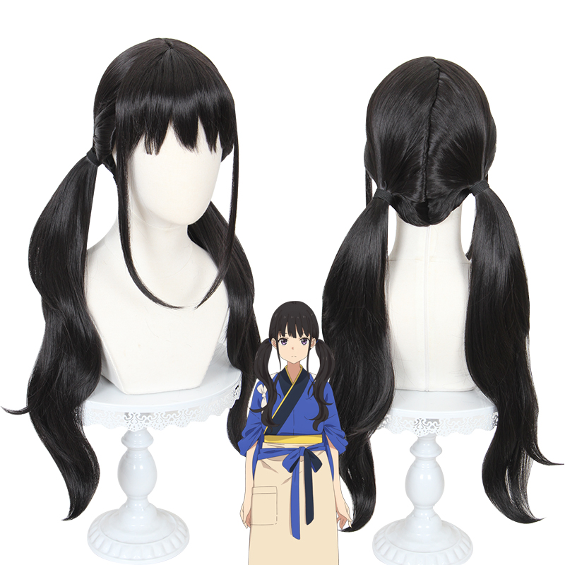 70cm Long Black Lycoris Recoil Anime Inoue Takina Wig Cosplay Synthetic Halloween Heat Resistant Hair Wig CS-510
